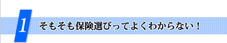 そもそも保険選びってよくわからない！